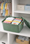 3-Pack 10 Liter Organizer Box with Lid |   Multi-Purpose Storage Box with Leather Handles (35X25X25 cm) - 3