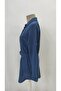 Women's Long Sleeve Collared Front Buttoned Belted Mini Imported Linen Dress - 4
