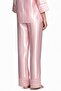 Women's Pink Striped Satin Pajama Bottoms - 3