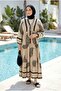 Women's Colorful Patterned Long Modest Summer Dress - 5