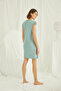 Women'S, Light Green, Sleeves, Shoulders and Collar, Lace Buttons on the Front, Nightgown - 4