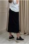 Women's Plus Size Black Sheer Lace Detailed Slit Waist Elastic Stretchy Crepe Pencil Midi Skirt - 8