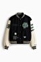 Motif-detail baseball jacket - 5