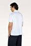 Men's Button Closure Short Sleeve 100% Cotton White-Gold Polo Collar T-Shirt - 3