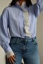 Striped Shirt with Lace Detail - 4