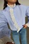 Striped Shirt with Lace Detail - 2