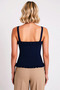 Women's Blouse Cropped Pool Collar Sleeveless Fitted Cut Fine Knit Plain D Patterned Single Plate D Woven Structure - 6