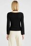 Women's Blouse Fitted Long Sleeve Boat Neck Low-Cut Accessory Detail Rib Knit Knitted Fabric Regular Length - 6