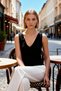 Women's Blouse Regular Fit V-Neck Sleeveless Textured Knitted Wrinkled Cropped Cut Daily Use Stylish - 4