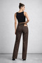Women's High-Waisted Straight Fit Leopard Printed Jeans Pants - 7