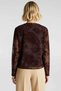Women's Blouse Boat Neck Long Sleeve Tulle Knitted Fabric Fitted Bodycon Flock Printed Paisley Patterned - 6