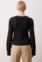 Women's Blouse Fitted Crew Neck Spanish Long Sleeve B Ruched Detail Knitted Combed Cotton S Single Jersey Fabric - 6
