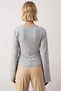 Women's Blouse Fitted Crew Neck Spanish Long Sleeve B Ruched Detail Knitted Combed Cotton S Single Jersey Fabric - 6