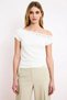 Women's Blouse Asymmetrical Collar Moon Sleeve Knitted Fabric Lace Detailed Fitted Fit Cropped Size Sleeveless Design - 5