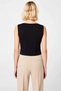 Women's Blouse Cropped Boat Neck Sleeveless Fitted Fit Knitted Plain Pattern Combed Cotton Single Jersey - 6
