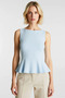 Women's Blouse Zero Sleeve Crew Neck Peplum Cut Knitted Fabric Interlock D Woven Durable - 5
