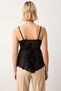 Women's Blouse V-Neck Thick Straps Sleeveless Tulle Fabric Flounce Detailed Floral Print Regular Fit Knitted - 6