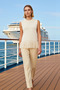 Women's Blouse Knitwear Crew Neck Sleeveless Tassel Detailed Slim D Woven Regular Fit Plain Pattern Stylish