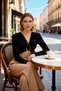 Women's Blouse Cropped V-Neck Long Sleeve Fitted Mold Knitted Fabric Plain Pattern Sandy Woven Regular Cut - 4