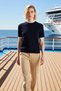 Women's Blouse Crew Neck Short Sleeve Soft-Textured Knitwear Regular Fit Contrast Detailed Single Plate