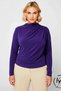 Women's Plus Size Blouse Mock Neck Long Sleeve Knitted Fabric Ruched Detail Fitted Fit Sandy Woven - 5