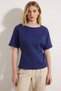 Women's Blouse Boat Neck Low Sleeve Short Fitted Mold Interlock Knitted Fabric Plain D Patterned Daily Use - 4