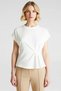 Women's t Shirt Boat Neck Short Sleeve Relaxed Comfortable Fit Ruched Plain Pattern Knitted Soft - 5