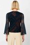 Women's Blouse V-Neck Spanish Sleeve Long E Ethnic Patterned t Tulle Knitted Fabric Fitted Fit Regular Length Stylish - 6