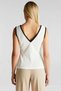 Women's Blouse V-Neck Sleeveless Body-Fitting Fit Scuba Crepe Knitted Plain Pattern Piped Unlined Regular Length - 6