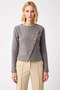 Women's Blouse Regular Fit Crew Neck Standard Long Sleeve Knitted Knitwear Asymmetrical Button Detail - 5