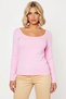 Women's Plus Size Blouse U-Neck Long Sleeve Fitted Fit Plain Pattern Knitted Fabric Regular Length - 5