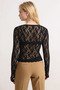 Women's Blouse Fitted Fit on the Body Double-Breasted Collar Long Sleeve Lace Knitted Fabric Cropped Closure Modern - 6