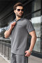 Smoked Half-Zip Polo Collar T-Shirt Shorts Set E7348 - 4