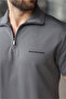 Smoked Half-Zip Polo Collar T-Shirt Shorts Set E7348 - 3