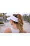Women's White Visor Hat, Summer Sports Open Top Stretchy Hat, Beach Hat, Tennis Hat, - 3