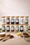 Mandel - Set of 12 Glass Storage Containers with Vacuum Lids and Labels, Gift Spice Rack Set 345 Cc