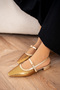 Elite Gold Sequined Flat Women's Shoes Ballet Flats - 3