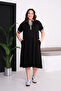 Dress with Striped Collar and Sleeves