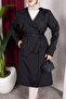 Belt Detail Ve İçi a Lined Trench Coat Black - 6