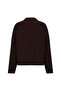 سترة بنية اللون ذات ياقة دائرية وقصة صندوقية - 5
