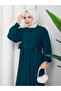 Women's Lace-Up Lace Detailed Modest Dress - 2