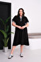 Dress with Striped Collar and Sleeves - 2
