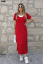 Women's Side Slit Long Viscose Dress - 3