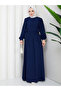 Women's Lace-Up Lace Detailed Modest Dress - 3