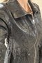 Nuvon Imported Beli B Ruched Black Women's D Leather Coat - 4