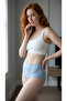 6-Piece High Waist Panties Set, Cotton Pieces, Black, White, Gray, Blue - 3