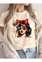 Women's Vintage Pop Art Printed Oversized T-Shirt Loose Fit