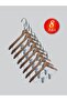 Wooden (Lama Silver Hook) Latch Shirt and Skirt Hanger Walnut Color 8 Pieces