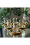 12-Piece 6-Person Crystal Cut Tea Set – Glass Tea Glass and Plate Set - 2
