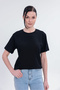 Women's Black 5-Piece Comfortable Fit Basic T-Shirt, Cotton , Soft Texture, Crew Neck - 3